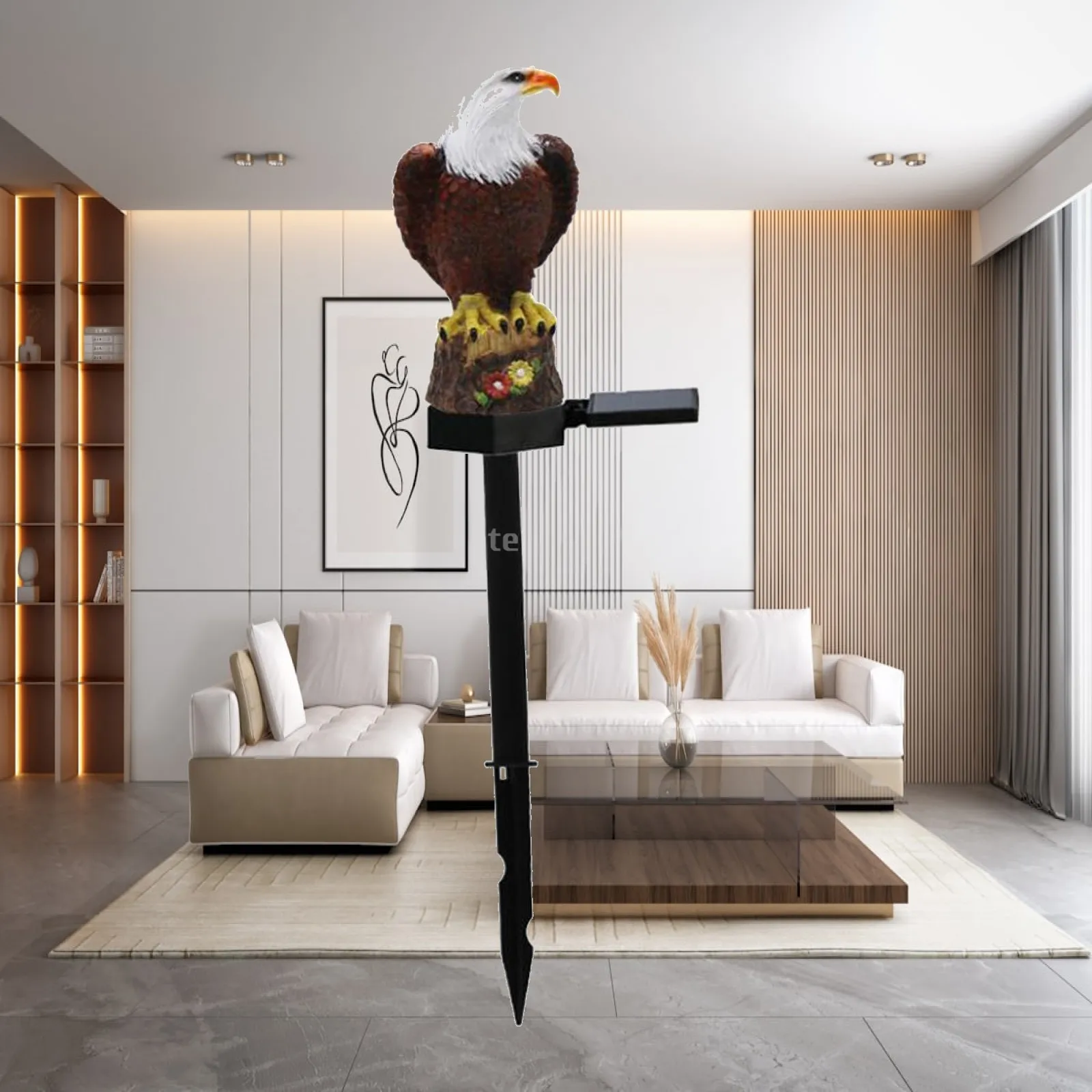 Resin Eagle Solar Powered Stake Lamp Waterproof Landscape Light for Outdoor Gardening Yard Patio Walkway