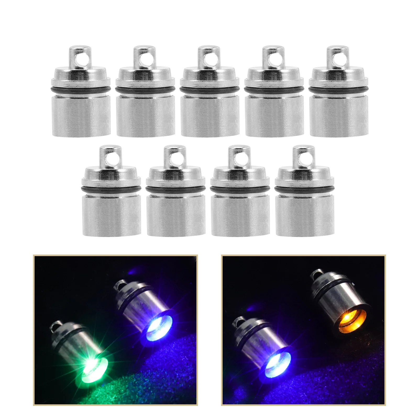 9 Pcs Mini Keychain Light Fob Tiny LED Miniature Handheld Flashlights Dog Collar Safety