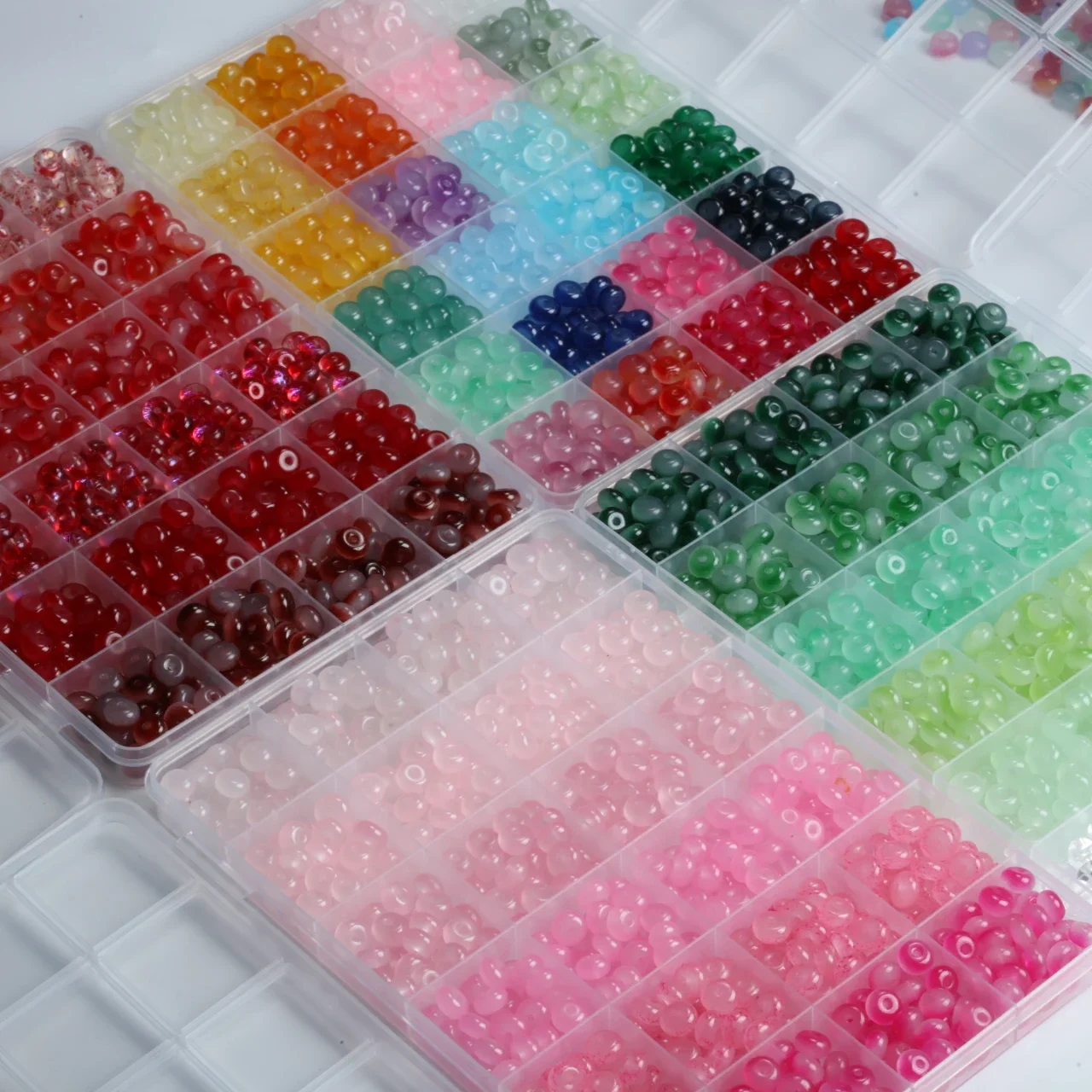 24 Grids Set Box Cheap 5x8mm Abacus Beads Small Loose Beads For Bracelet Necklace Earrings Jewelry Making
