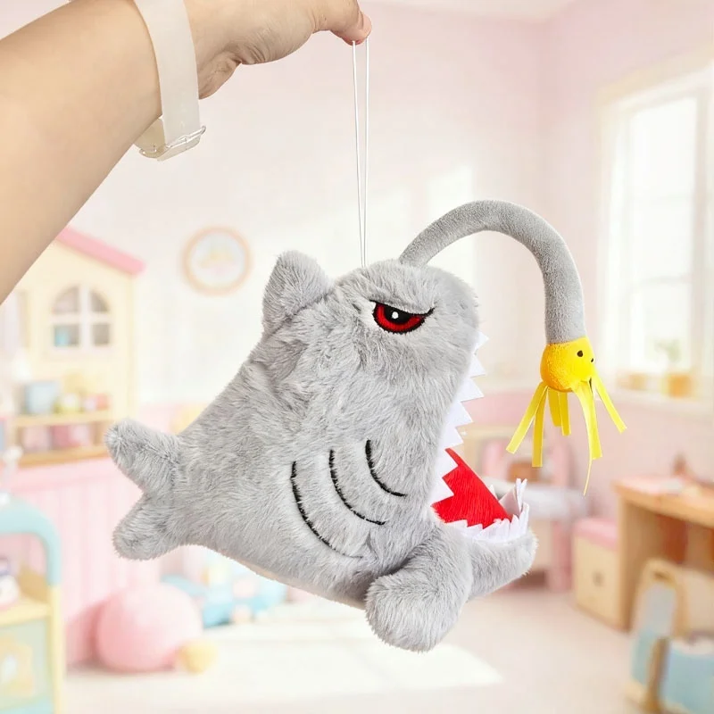 

Fish Plush Stuffed Toys Ferocious Lantern Fish Figurines Pillows Desktop Decompression Toys Creative Birthday Gifts