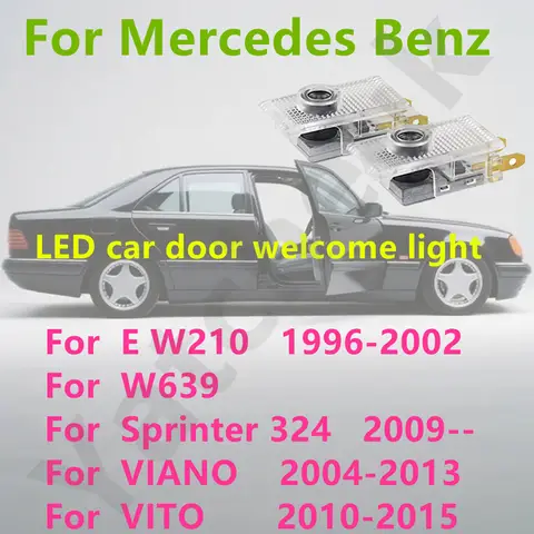 2X LED Accessories For Mercedes Benz E W210 1996-2002 Sprinter 324 W639 VITO 2010-2015 VIANO 2004-2013 Car Door Decoration Lamp