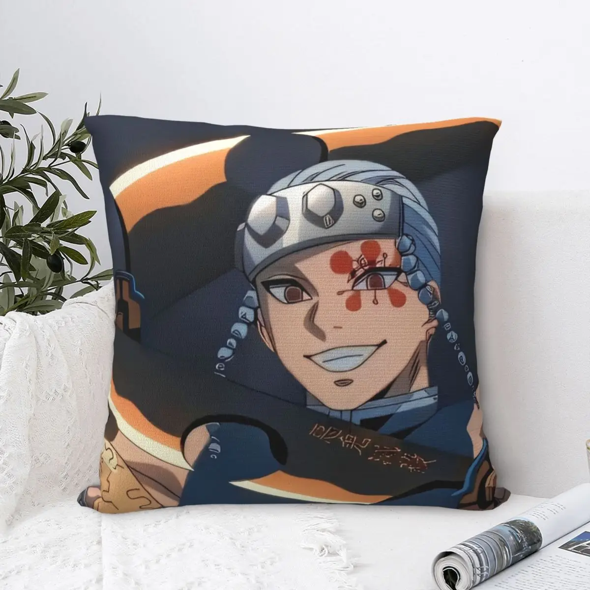 Sound Hashira Tengen Uzui Square Pillowcases Sofa Anime Demon Slayer Cushion Case Creative Home Decoration Pillow Cover 40*40