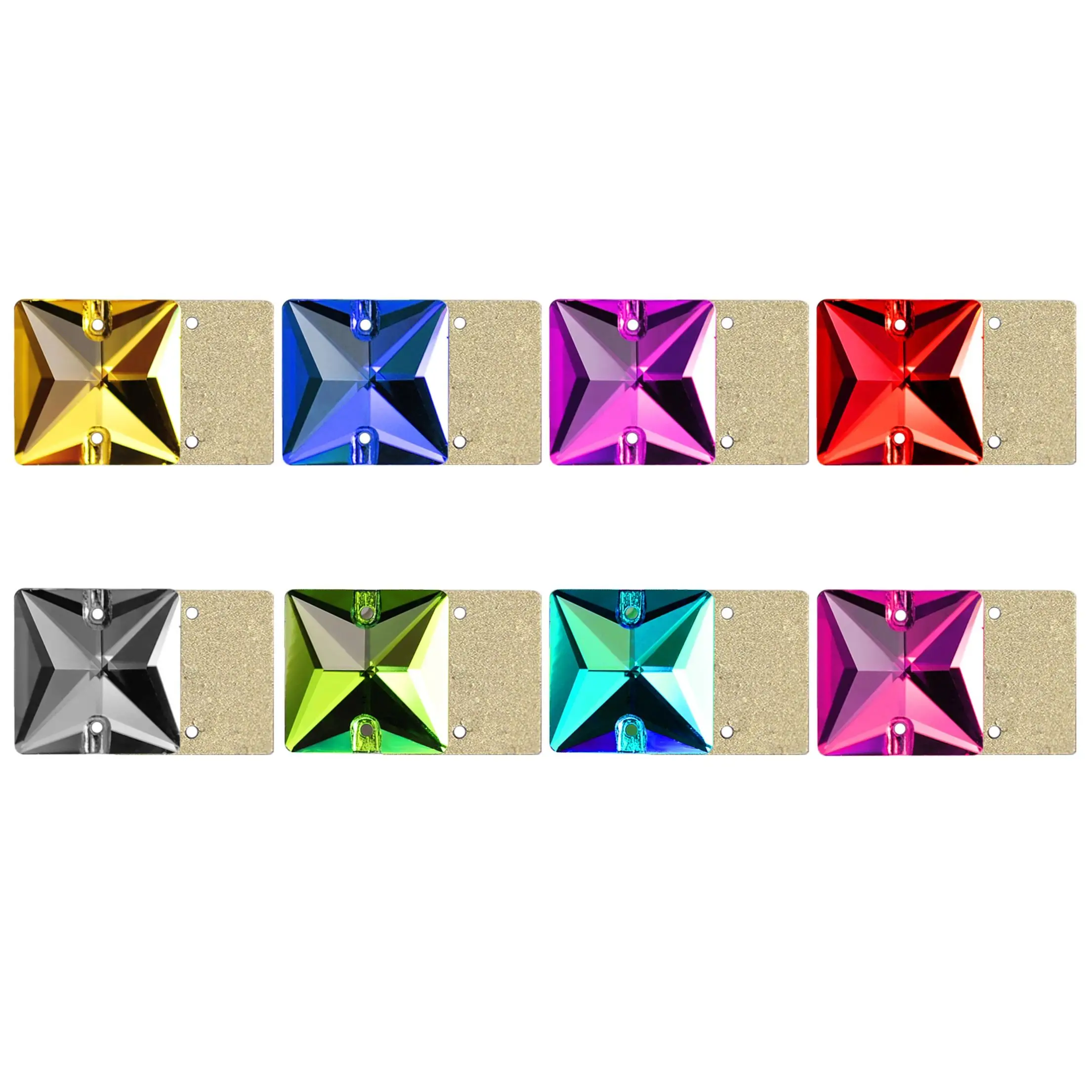 

Square Top Quality Cosmic Glass Crystal Strass Sewing Stones Flatback Sew on Rhinestones For Garment Clothes Bags
