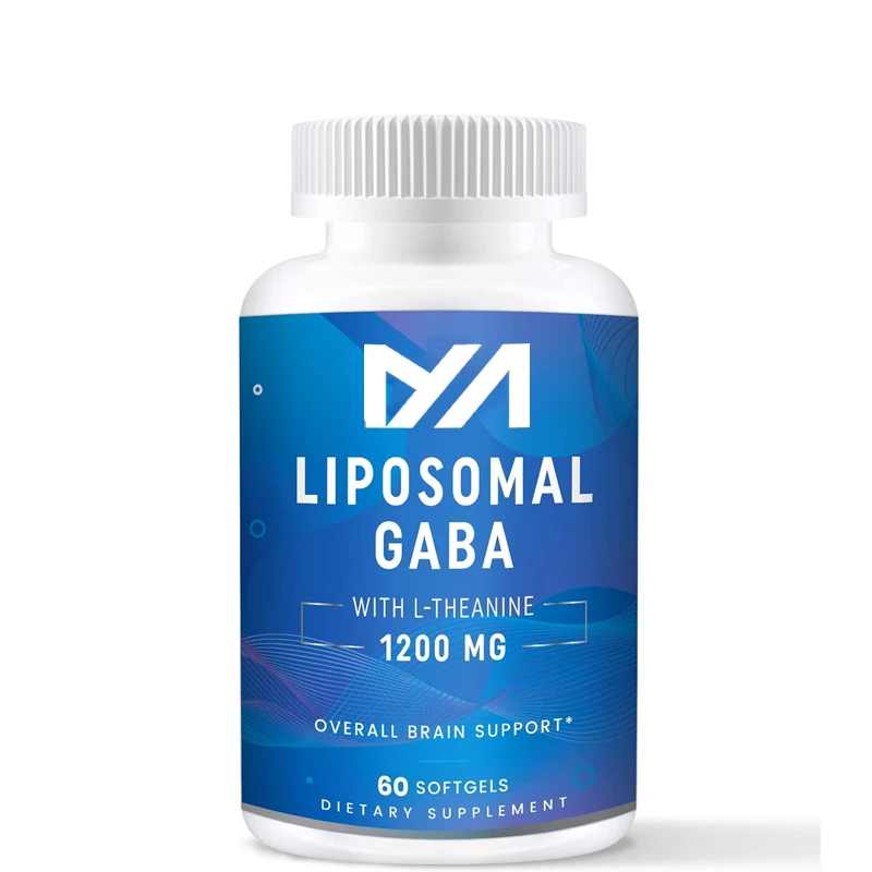 GABA containing theanine supplement 1200mg - highly bioavailable liposome GABA supplement, 60 capsules for adults