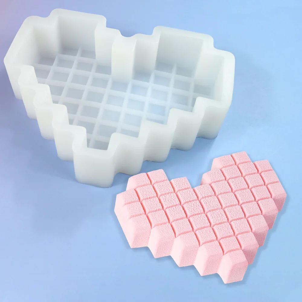 

Форма для изготовления свечей ко Дню святого Валентина, форма для пиксельного торта Love, 7-дюймовая силиконовая форма для шоколада в форме сердца, инструмент для выпечки «сделай сам», West Point