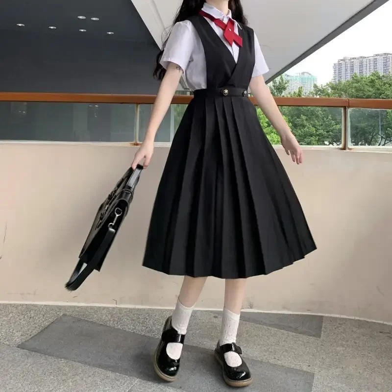 2024 Uniform HOT Japan Preppy Style Women Set JK Pleated Skirt and Top with Tie Sweet Set Female