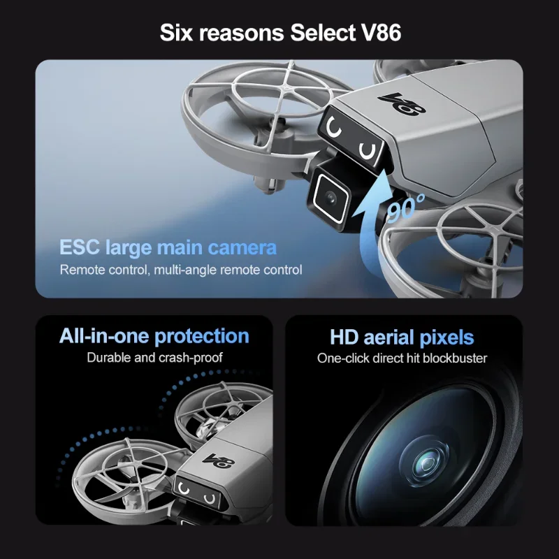 Дрон V86 8K HD с двойной камерой, GPS, предотвращение препятствий, оптическое позиционирование потока, складной бесщеточный квадрокоптер, радиоуправляемый самолет, детский 8000 м