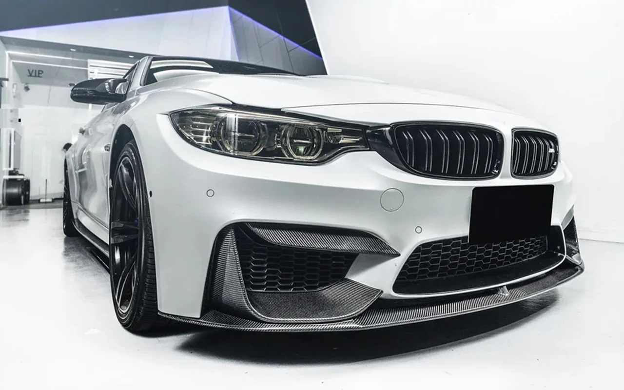 For 2015-2020 BMW M3 F80 M4 F82 F83  Front Bumper Lip Splitter Side Splitter Coner MP Style Carbon Fiber Glossy Black Accessory