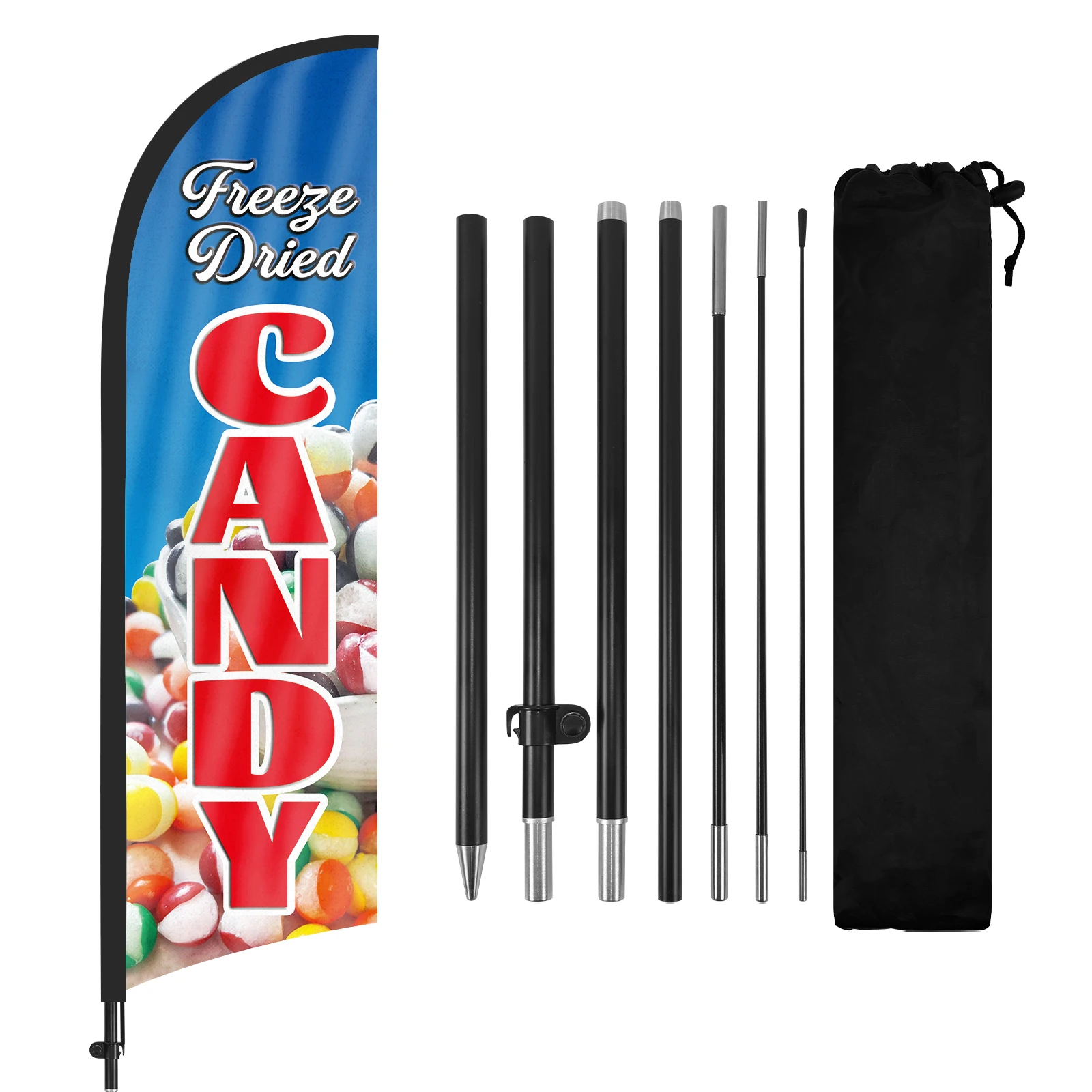 FSFLAG 1PCS 280CM The Candy Feather Flag with Flagpole Advertising Outdoor Banner Decoration for Businesse and Storefront