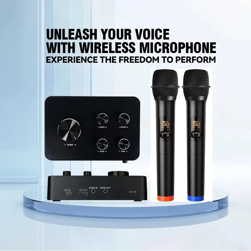 

Clear Sound Quality Wireless Microphone System Microphone Mixer 30M Range for TV Compatible Multimedia Devices