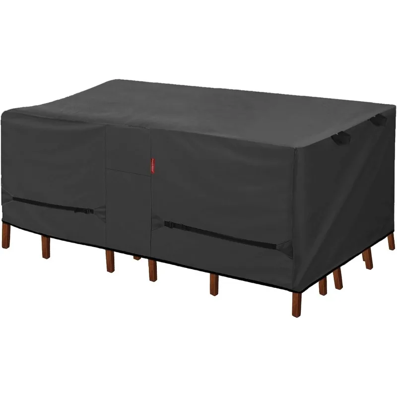 

Patio Table Cover - Waterproof Outdoor Dining Table and Chairs Furniture Set Cover Rectangular - 96 x 48 inch, Black