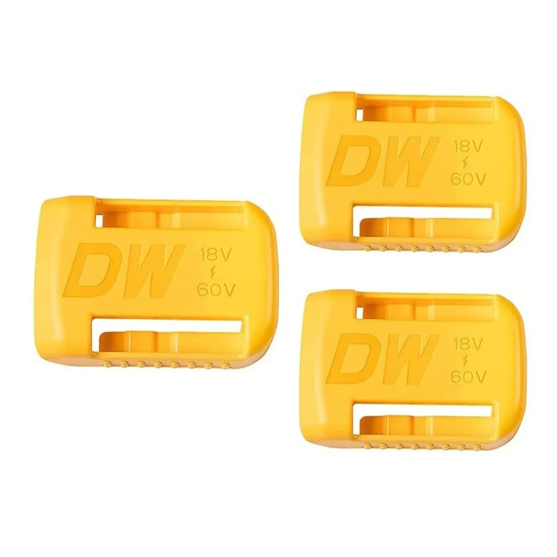 3Pcs for Dewalt 18V 20V 60V Battery Holder Wall Storage Mounts Stander Mount Hanger Dock Battery Belt Buckle,Yellow