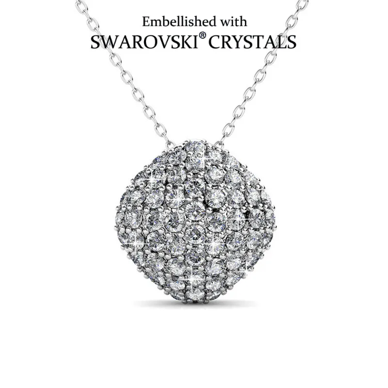 Daisini Geometric Cushion Pendant Pave Authentic Crystals from Swarovski Rhinestone Women Men Hip Hop Style Fashion Jewelry