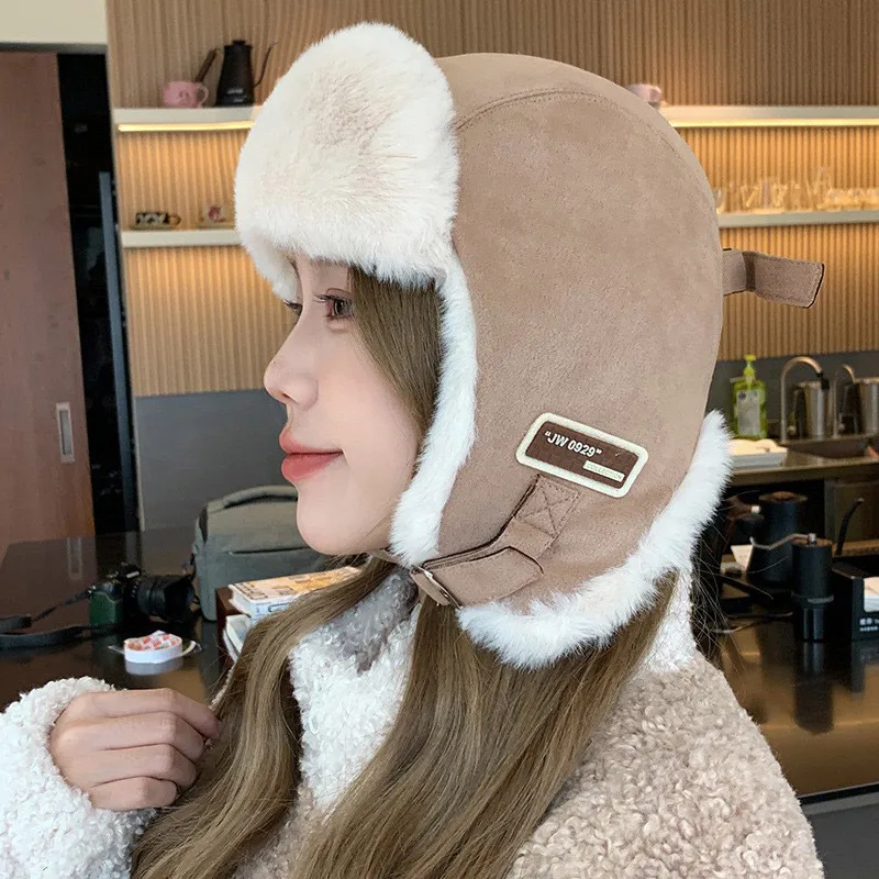 Thick Warm Russian Ushanka Fur Hat Fashion Male Female Winter Outdoor Hat Black Grey Earflap Ski Russian Cap Bomber Hat Gifts view 5