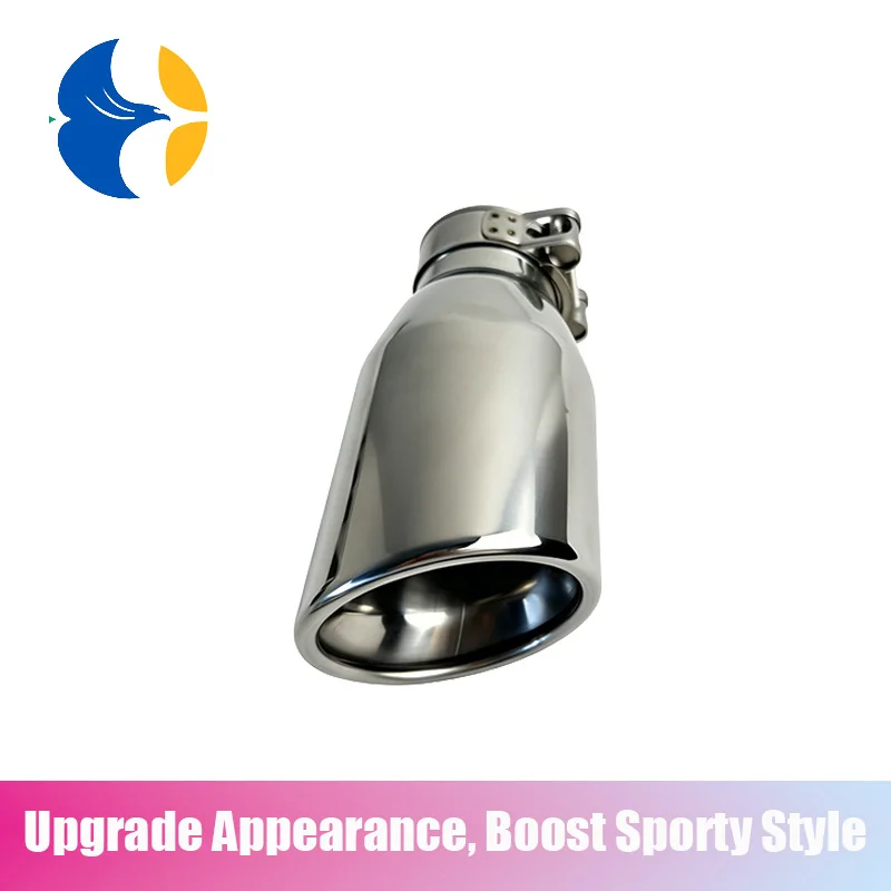 1 Piece Polish 304 Stainless Steel Single Exhaust Tip Pipes for Universal Car Muffler Modify Tail Tips Double Wall Roll edge