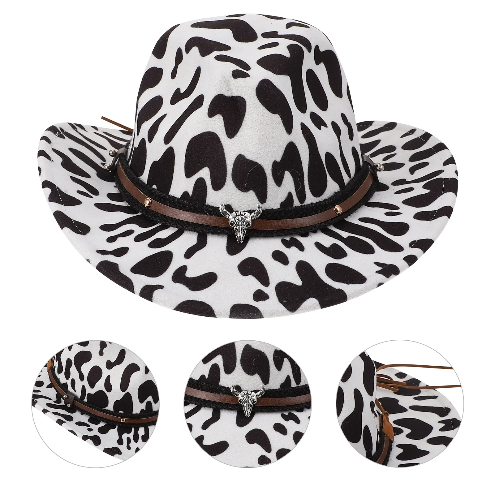 

1Pcs Creative Halloween Cow Pattern Costume Hat Prop Party Festival Performance Cosplay Decoration Halloween Hat