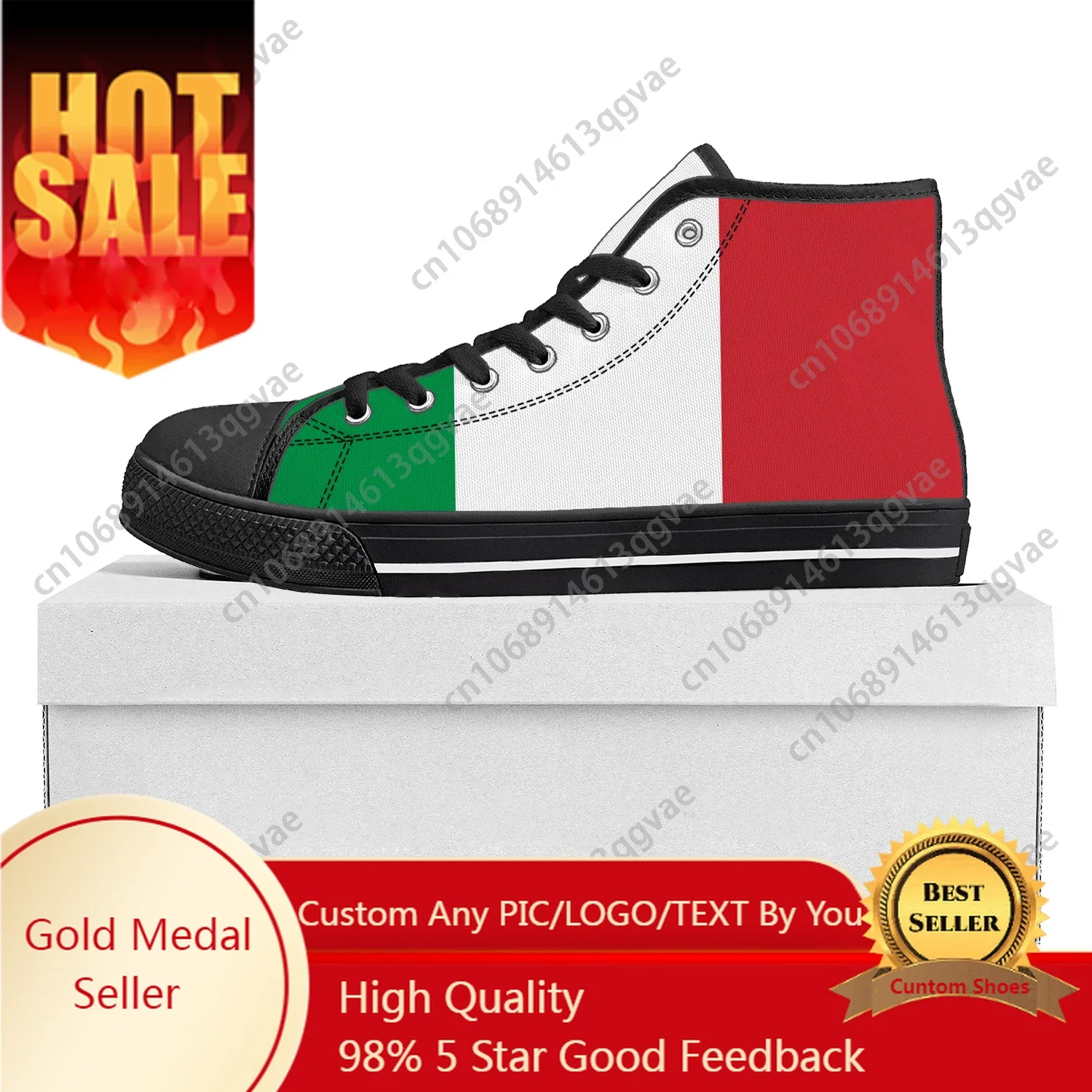 

Italian Flag High Top High Quality Sneakers Mens Womens Teenager Canvas Sneaker Italy Casual Couple Shoes Custom Shoe