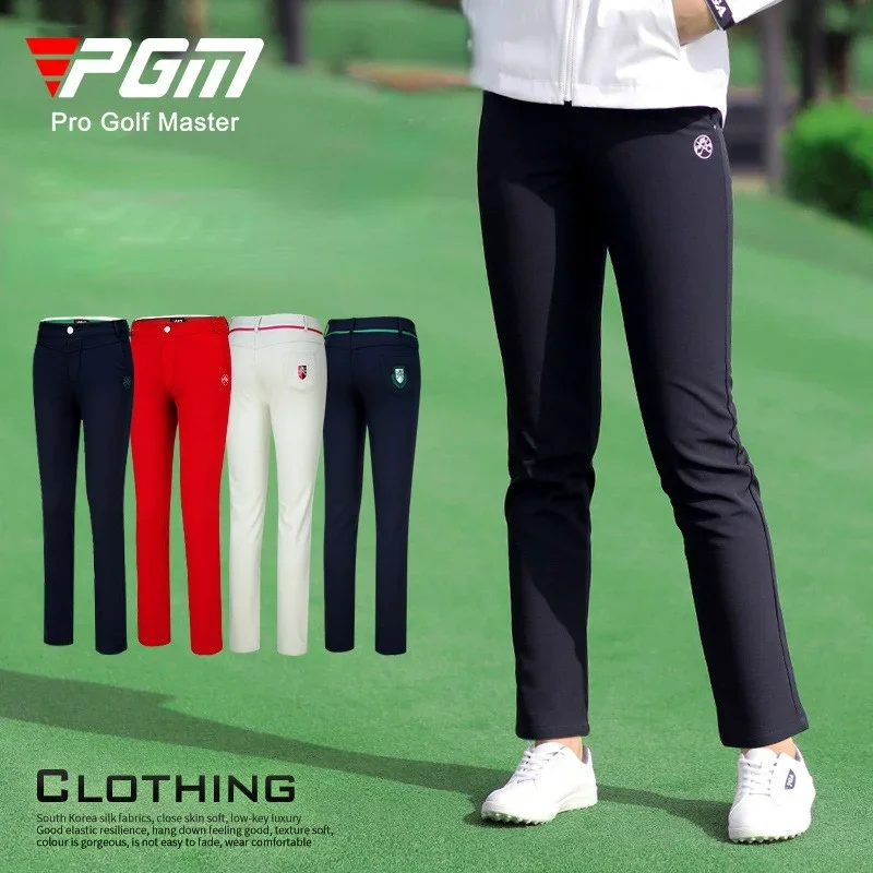 PGM Autumn Winter Waterproof Women Golf Trousers Thick Keep Warm Long Pant Plus Velvet Golf Ball Pants Windproof Tennis Clothing