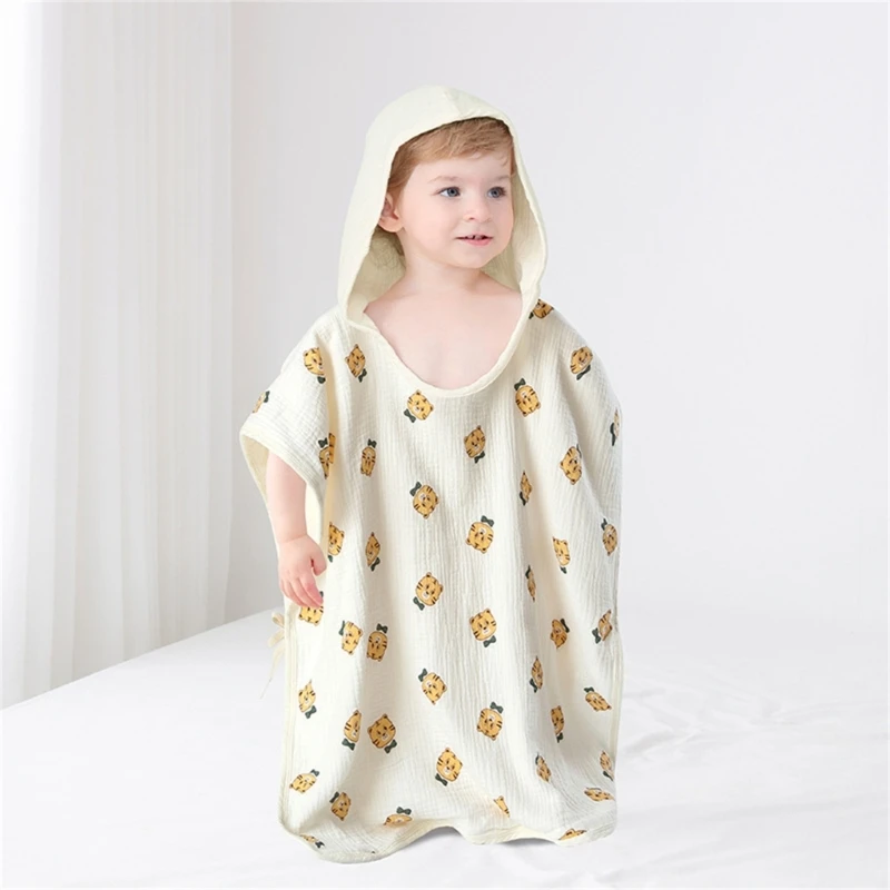 Baby Hooded Bath Towel for Infant Boy Girl Breathable Swaddle Wraps Warm Shower Towel Comfortable Quick-Drying Bathrobe