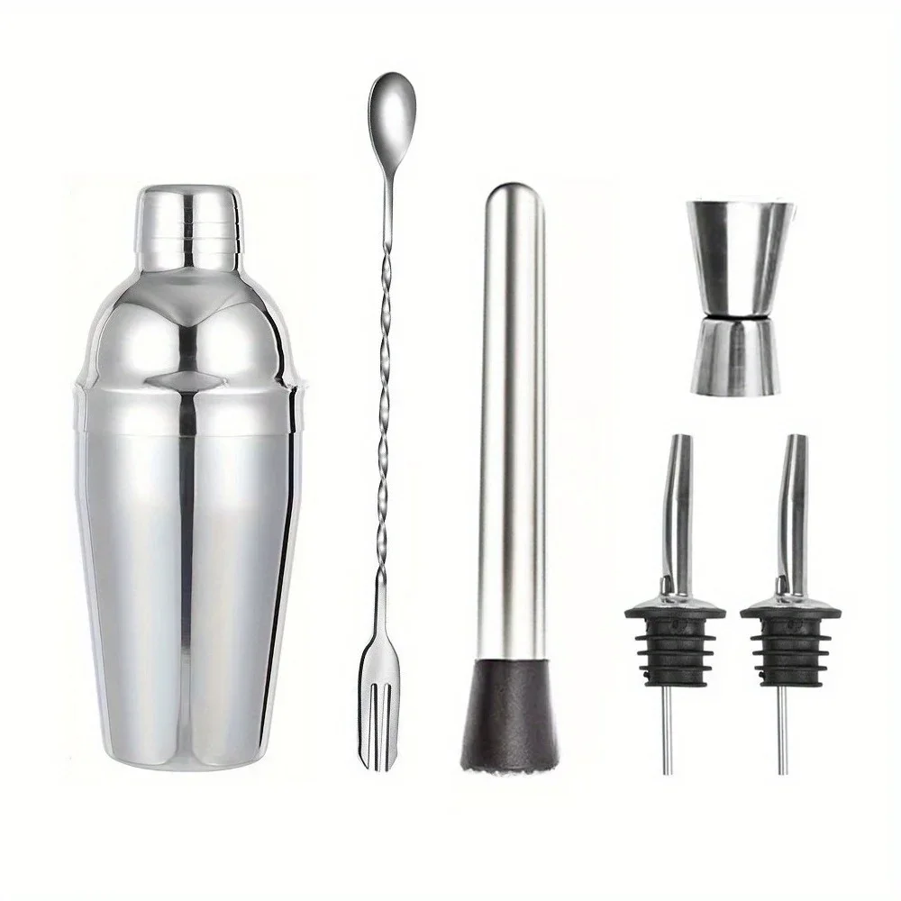 Stainless steel cocktail tools, professional shaker, bar cocktail tool set, cocktail tool learning set, suitable for bars