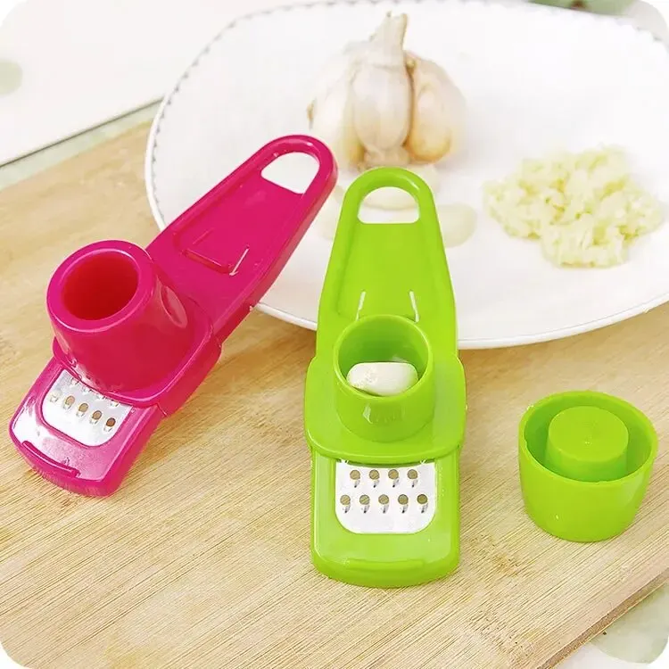 Creative Multi-functional Garlic Grinder Kitchen Tool Ginger Grater Abs New Material Onion Cutter Compact Size Easy To Use