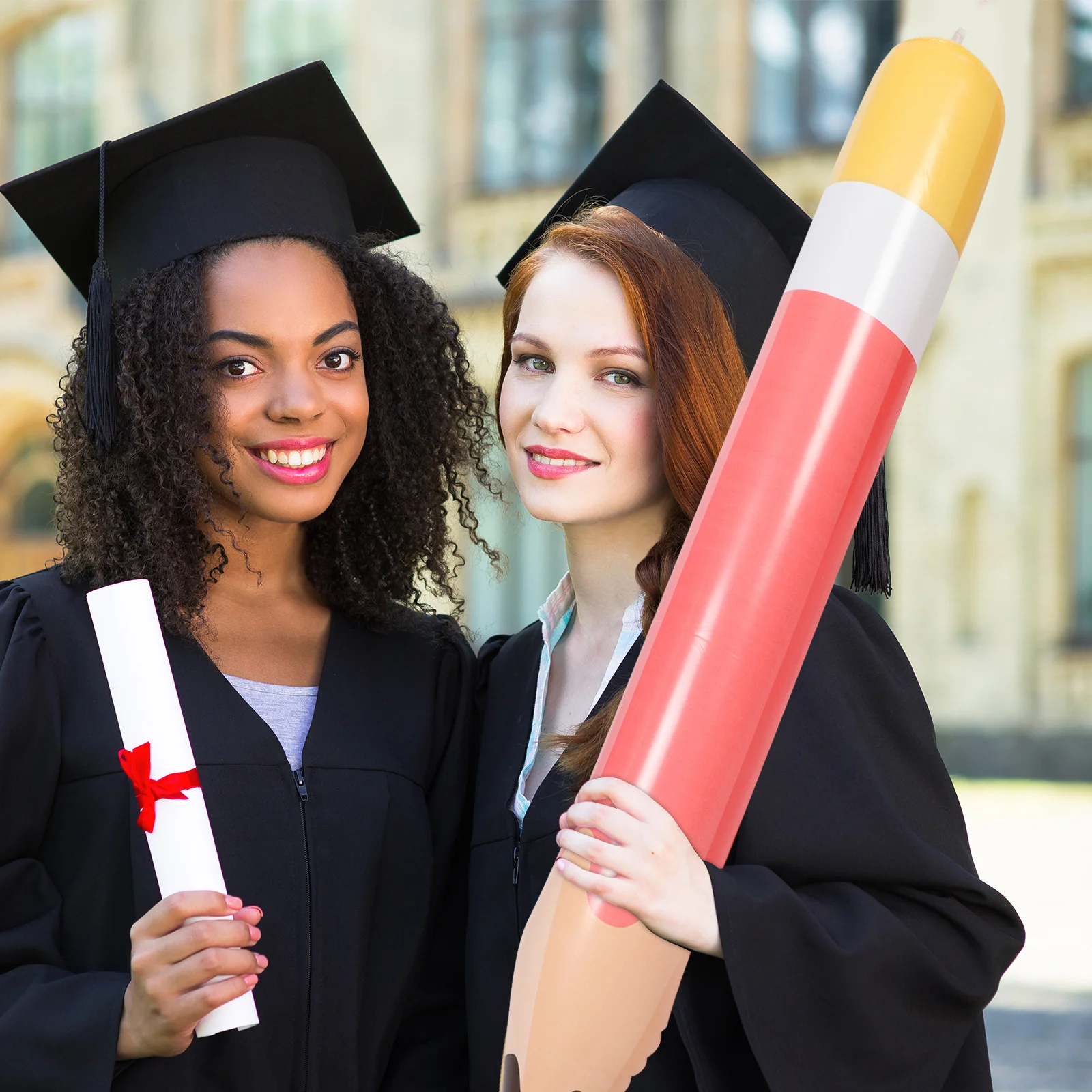 

4Pcs Inflatable Pencil Balloons Playful Touch Bright Colors Realistic Details Ideal for School Events Back to School Party Favor