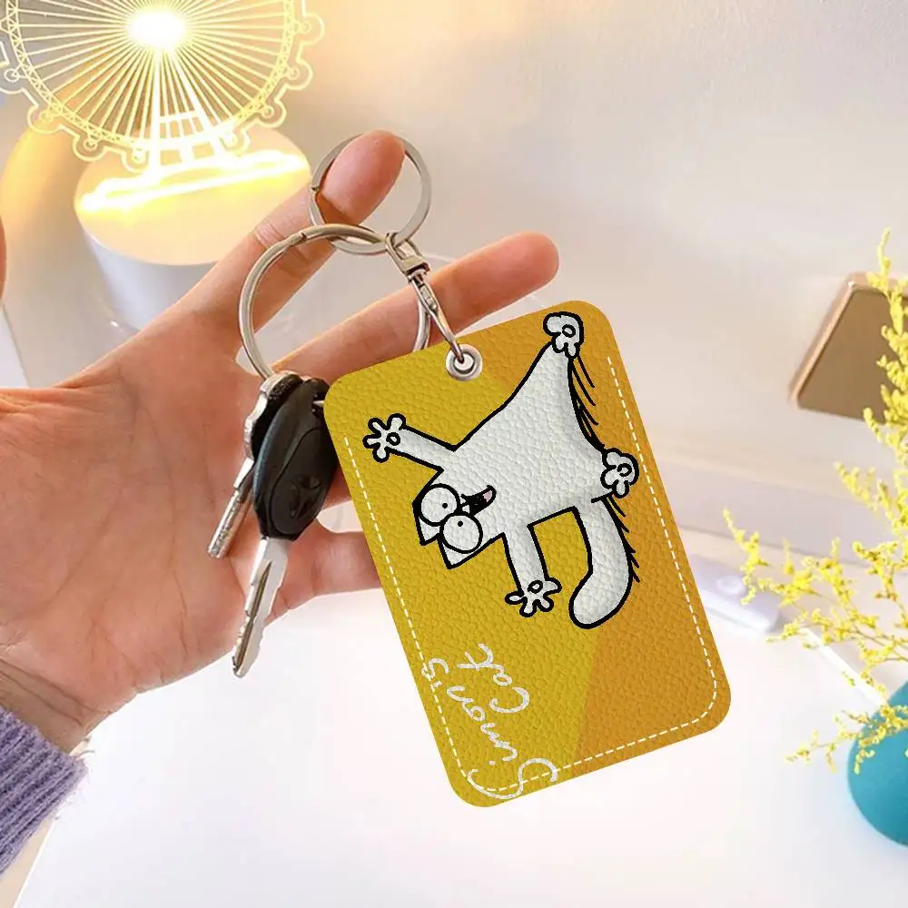 Popular S-Simons C-Cat Character Cartoon Card Keychain Anime Fashion Pendant Bag ID Door Card Case Bus Card Cute