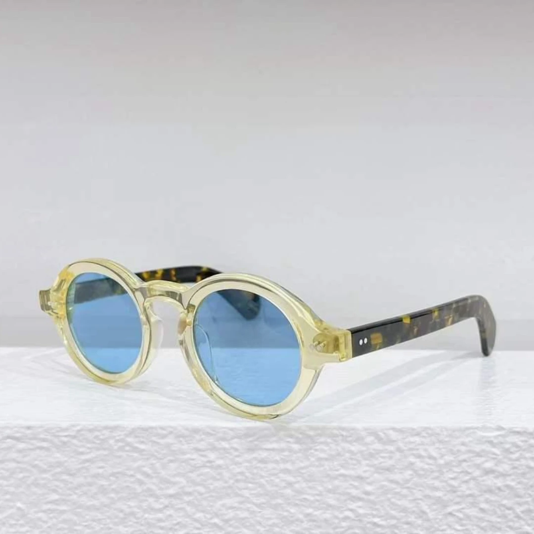 Luxury Fashion Trend Vintage Sunglasses FOYGEL Solid Thick Acetate UV400 Polarized Retro Round Frog's Eye Style Original Quality