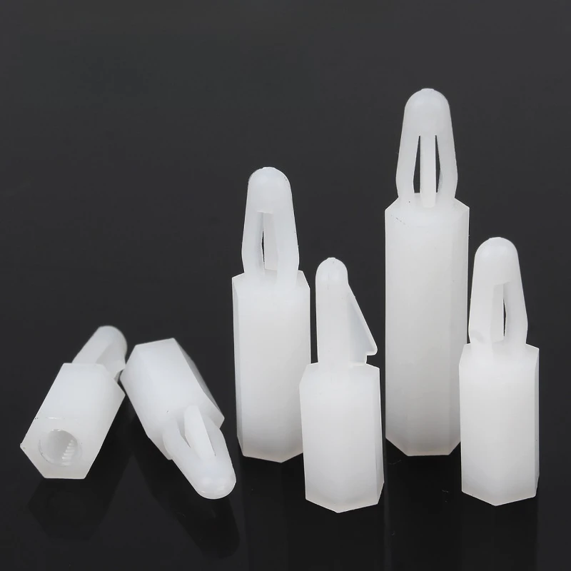 M3 M4 White Nylon Spacing Screw For PCB Board Thickness of 1.0-1.8mm Fixed Standoff Spacer Pillar With Female Thread