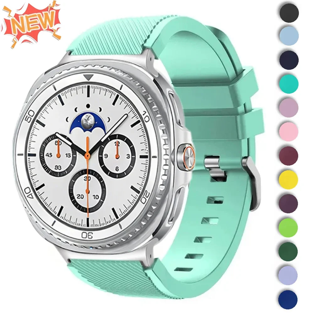 حزام سيليكون لساعة سامسونج جالاكسي الترا 2025 47 ملم سوار معصم بديل لساعة سامسونج 8/8 حزام كلاسيكي