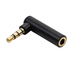 Jack 3 5 Male to Female Gold-plated Connector 3.5 Jack Right 90 Degree Angle 3.5mm 4Pole Male Audio Stereo Plug L Shape Adapter