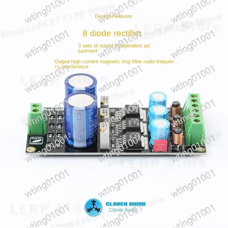 for Amanero XMOS LT1963A Linear Regulator Board 3 Channel Independent Low Noise High Speed DC AC 5V to 24V Power Supply