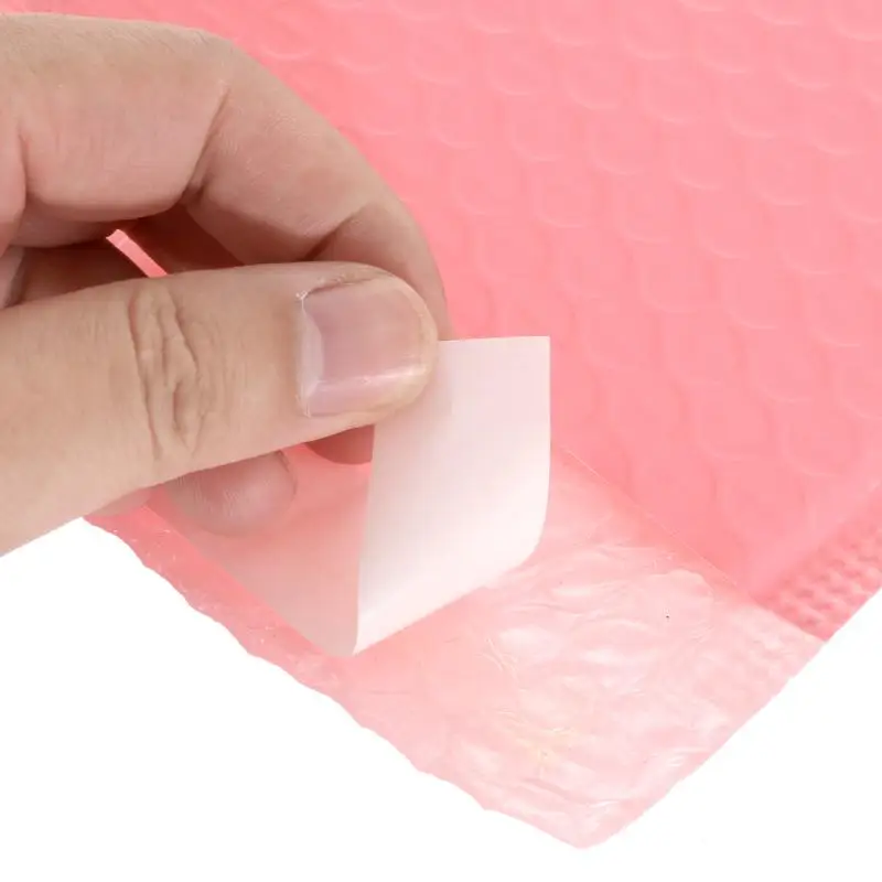 50 Stuks Bubble Mailers Gewatteerde Mailing Enveloppen Mailer Poly Voor Xmas Cadeau Verpakking Zelfzegel Zak Roze Verzending Envelop Zakken