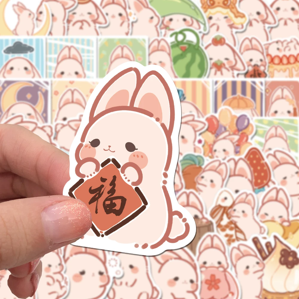 50PCS Scrapbooking Stickers Kawaii Rabbit Decorative Label Sticker for DIY Art Craft Planner Scrapbook Diary Calendar Album