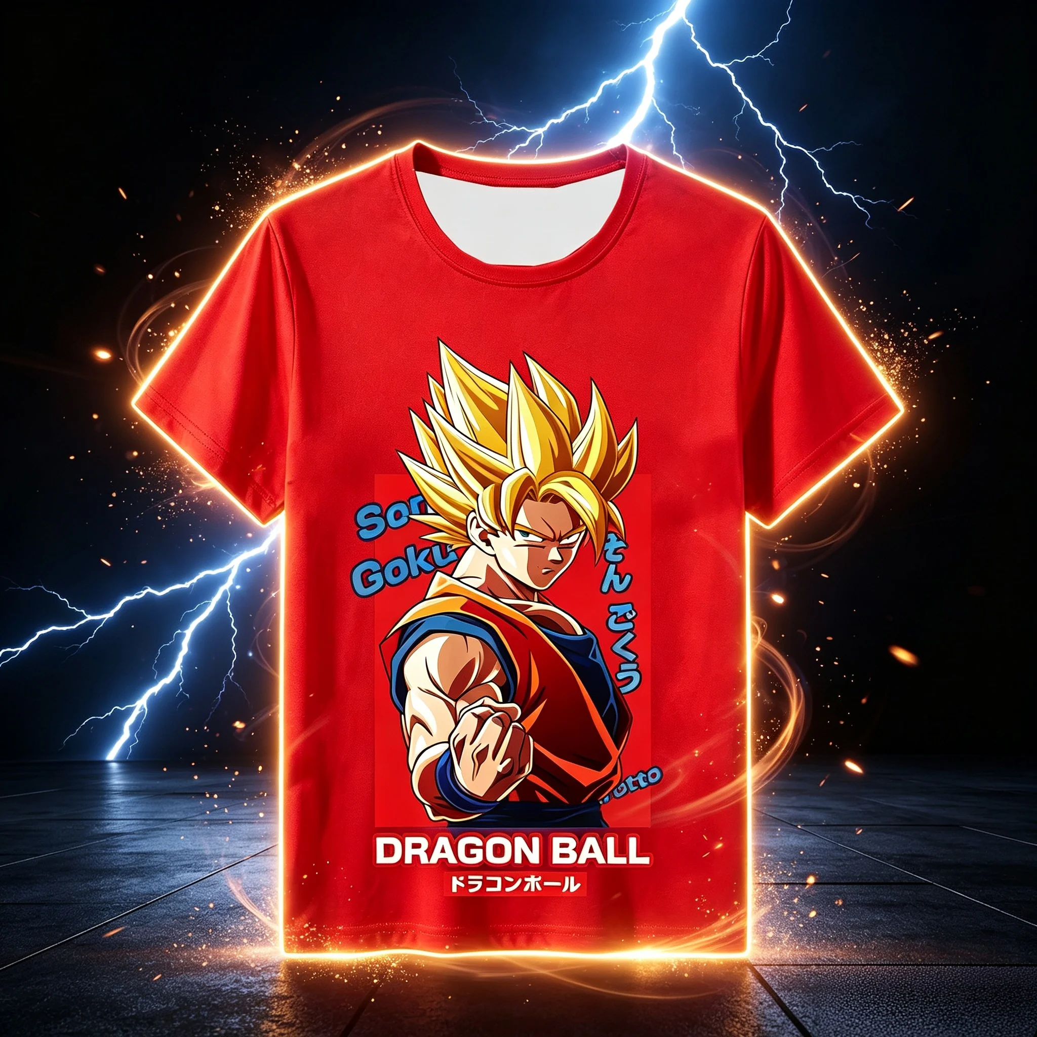 2026 Dragon Ball 3D-Druck Sommer Schnelltrocknend Atmungsaktiv und Bequem Herren Fußballtrikot Familien-Partnerlook