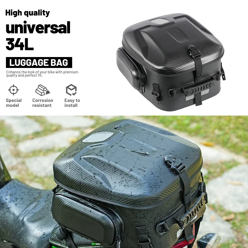 Motorbike Motorcycle Waterproof Helmet Bag Hard Shell Backpack Motorbike Rear Tail Bag Riding Travel Luggage