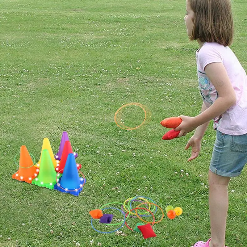 

Carnival Games For Kids Party Outside Carnival Games Combo Set Throwing Rings Bean Bags LED Cones Fun Carnival Party Games For