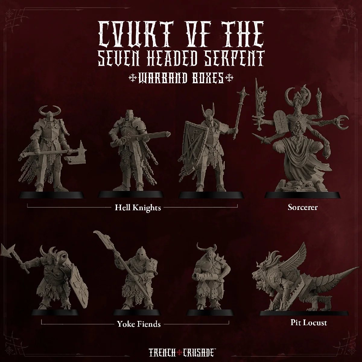 Third Party Chess Piece Model Hell Knight Profane Saint Trench Crusade Seven-Headed Snake Court Egregore Static Collectible