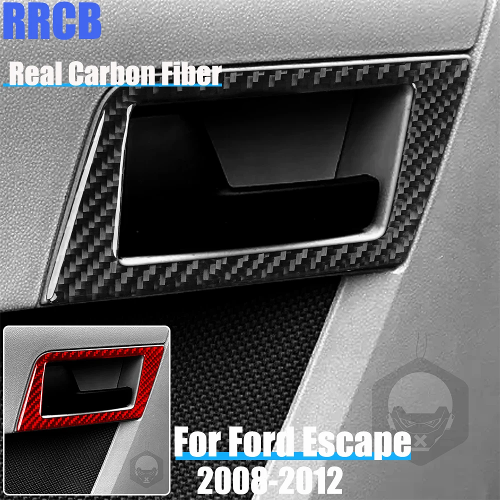 

Real Carbon Fiber Car Accessories Rear Door Handle Trim Soft Cover Sticker For Ford Escape 2008-2012 For Mazda Tribute 08-11