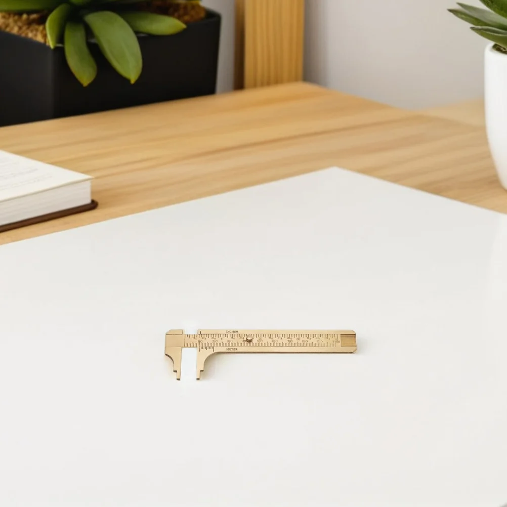 2 pçs pinças de bolso de bronze escala dupla deslizante mini calibre precisão jóias ferramenta medição contas anéis fio bronze calibre régua