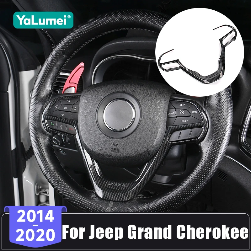 

For Jeep Grand Cherokee WK2 2014 2015 2016 2017 2018 2019 2020 ABS Car Steering Wheel Trim Sequins Sticker Cover Accessories