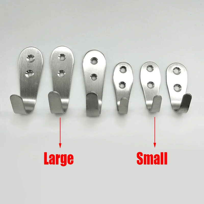 Gancho de pared de acero inoxidable para ropa, ganchos multifuncionales para Toalla de baño, bata y abrigo, 2 piezas, 1,5/2/3mm
