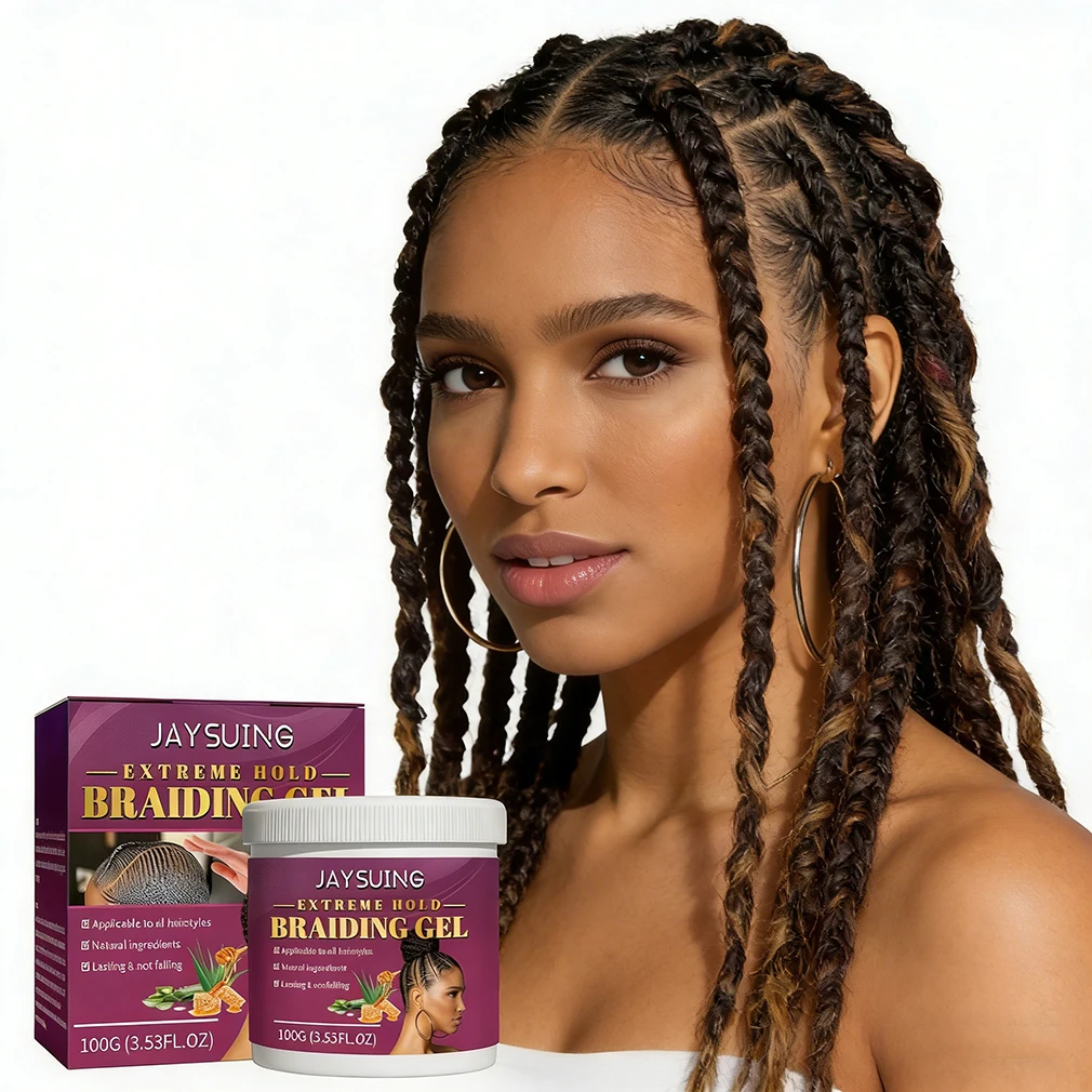 

100g Braid Gel with Extra Hold, High Shine for Twists, Locs, Braids & Edge Control, Smooth Frizz Long-Lasting for Locks Cornrows