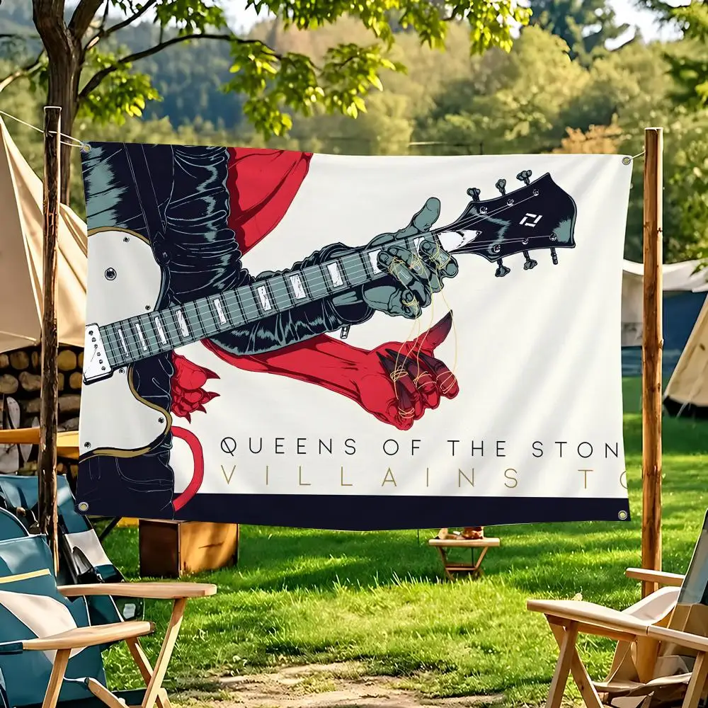 Q-Queens Of The Stone Flags Suitable For Party Club Outdoor Interior Wall Decoration Banner Fans Gift