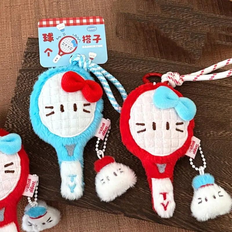 [JT] 1Pc Kawaii Badminton Racket Pluche Sleutelhanger Cartoon Gevulde Pop Rugzak Decoratie Accessoires Vriend Verjaardagscadeau