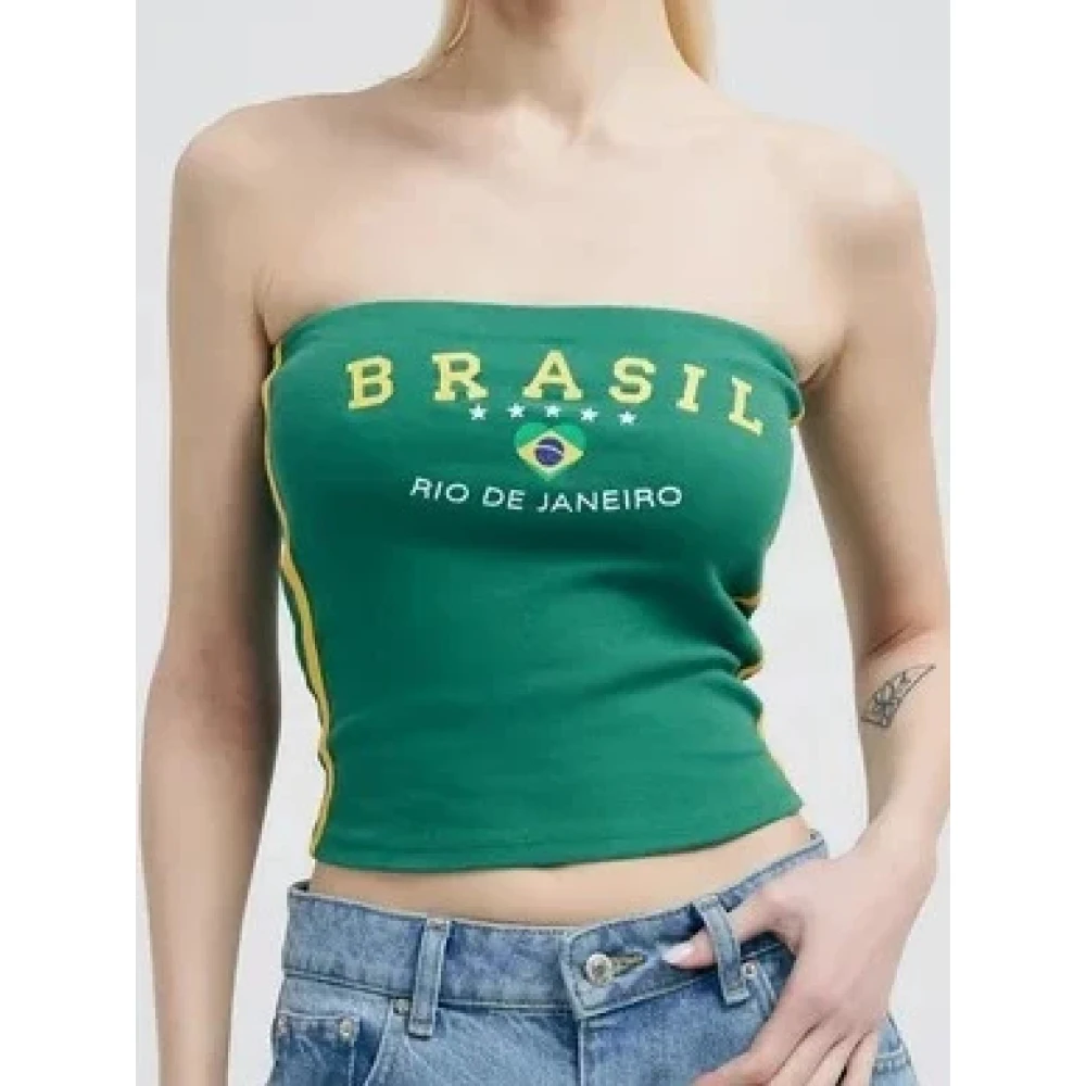 Nuevo Chaleco de moda informal ajustado con estampado gráfico de chica picante americana sin tirantes