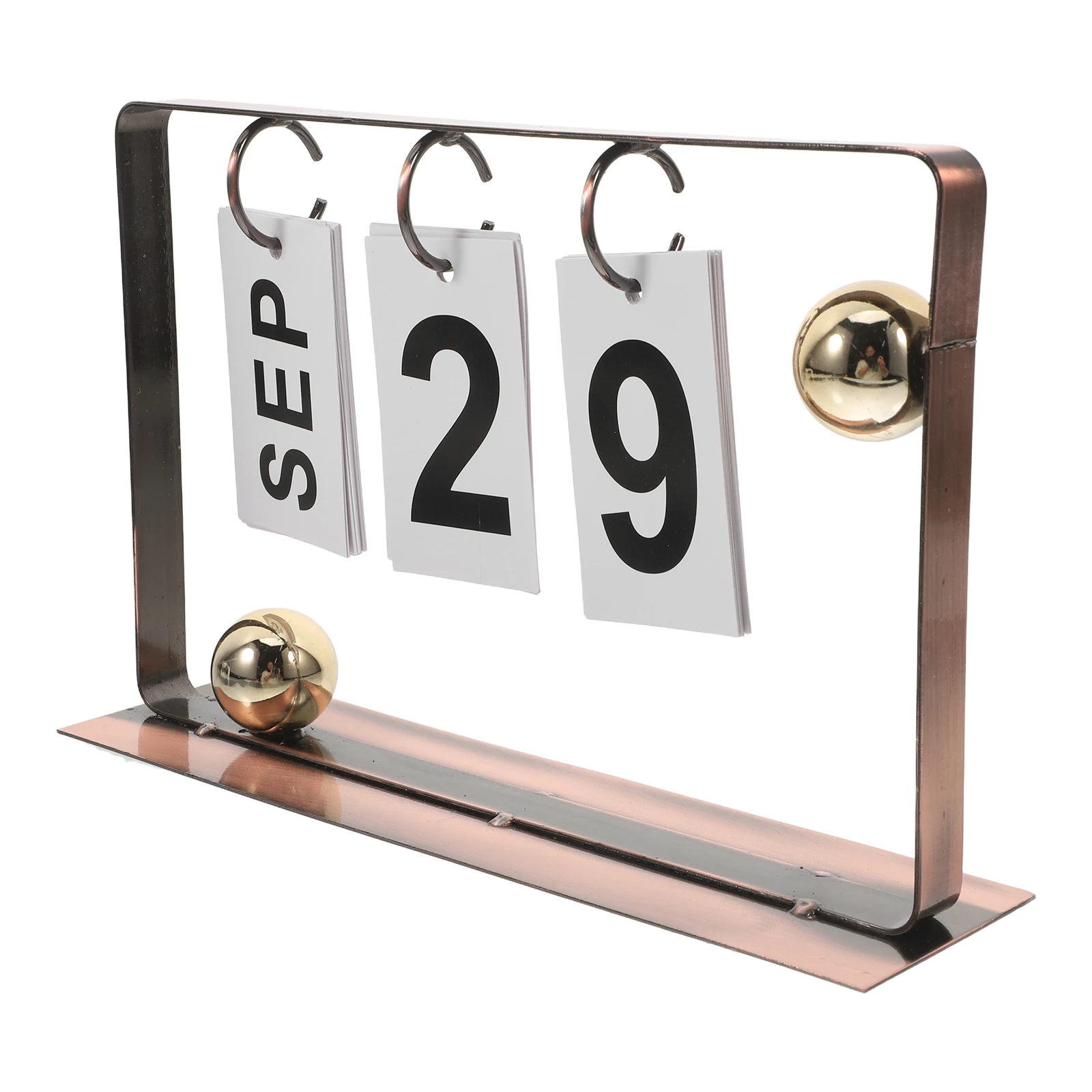 

Desktop Calendar Reusable Perpetual Table Vintage Daily Schedule Metal Flip Standing Office Decorative Functional Rustic Desk