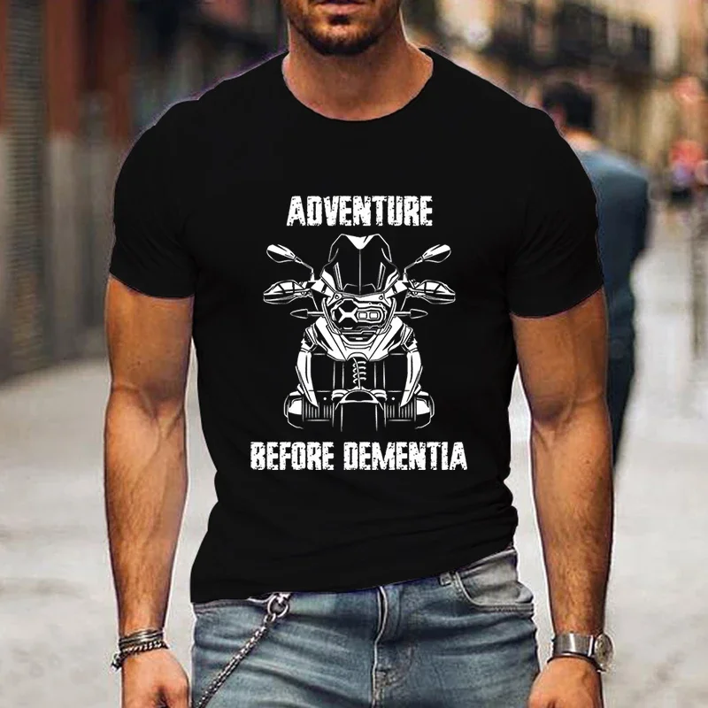 Adventure Motorbike T Shirt Men Clothing Motorcycle Rider Adventure Before Dementia Graphic T Shirts Fashion Trend Men's T-Shirt