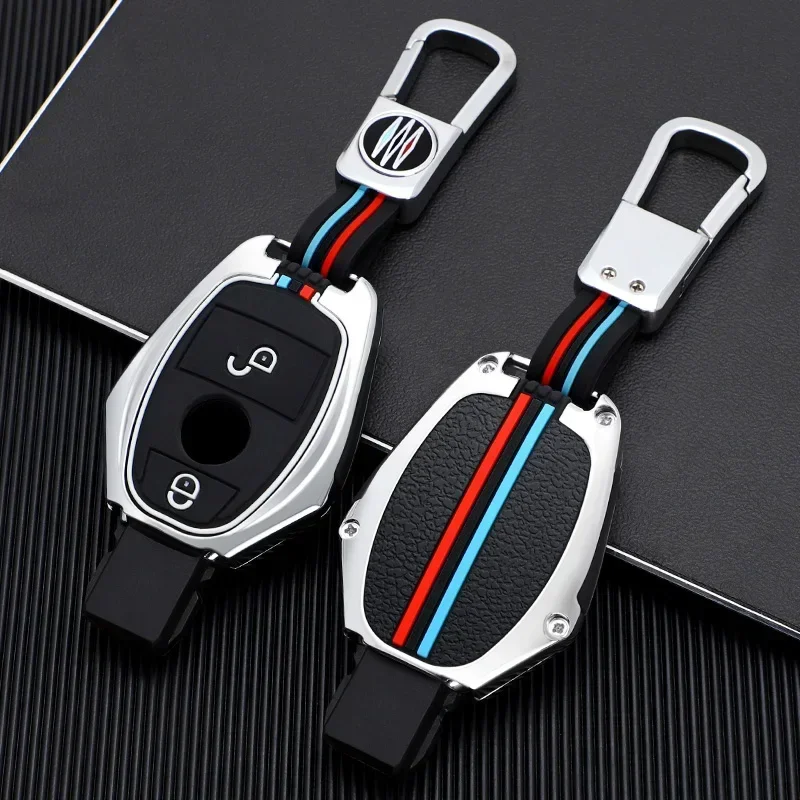 Metal car key case cover Shell fob for Mercedes Benz a c e s G class GLA CLA GLK GLC CLS W204 w463 W176 w251 W205 AMG