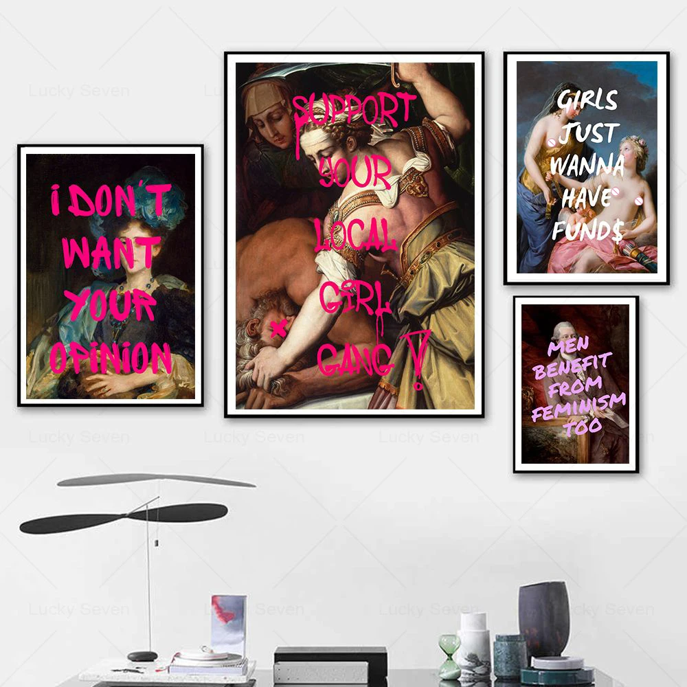 Abstract Feminist Quote Art Wall Poster Print Fall Of The Patriarchy Canvas Painting Picture Feminism for Living Room Home Decor